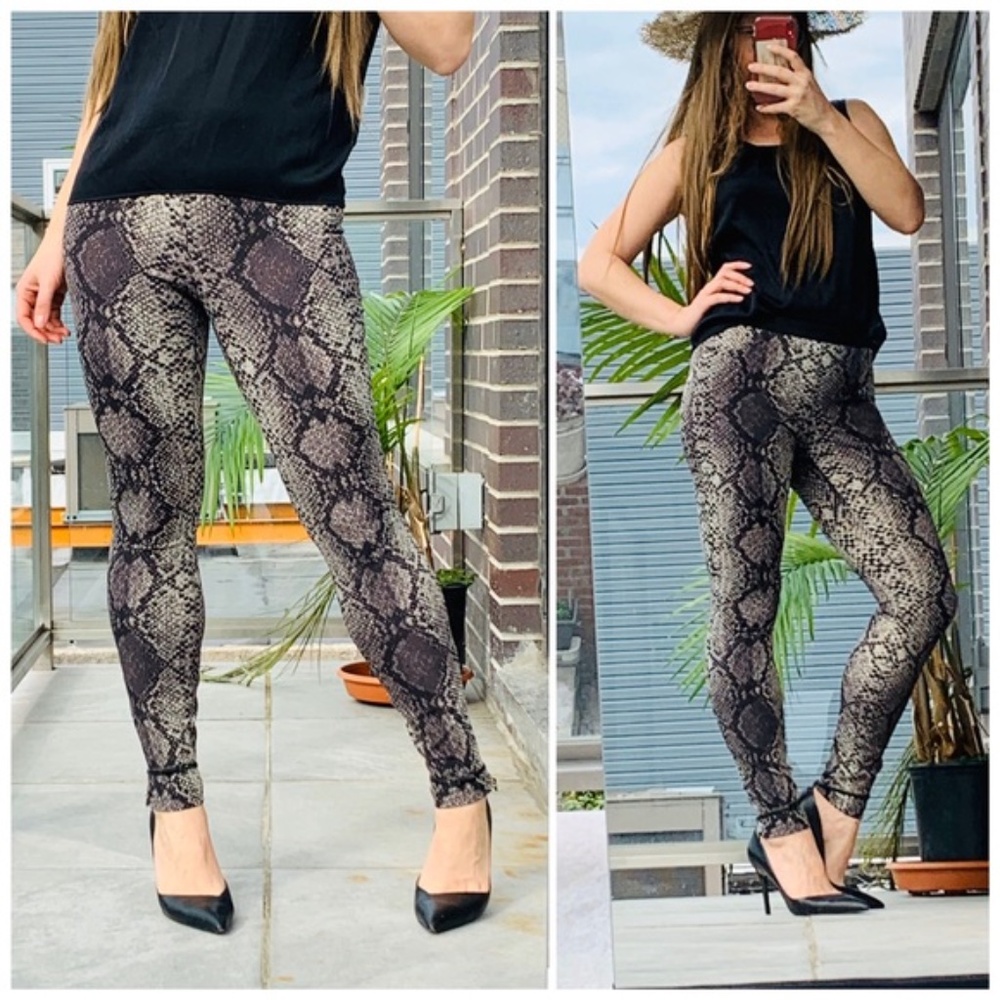 REBECCA TAYLOR Stretchy Snakeskin Pants Skinny